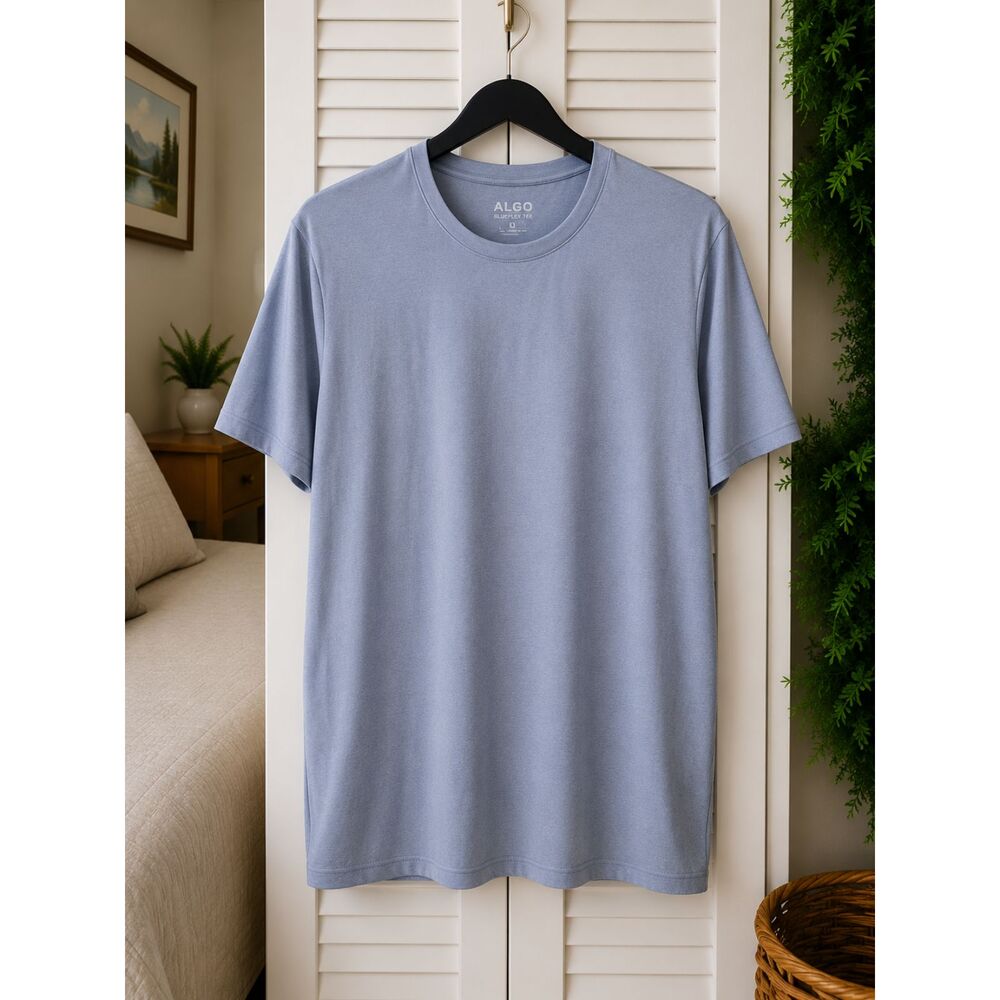 ALGO Flex Durant Tee Blue Short Sleeve Crew Neck T-Shirt Men's Large